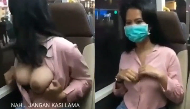 [香港] 巨乳菲国家政妇在双层巴士上露出一对巨乳～